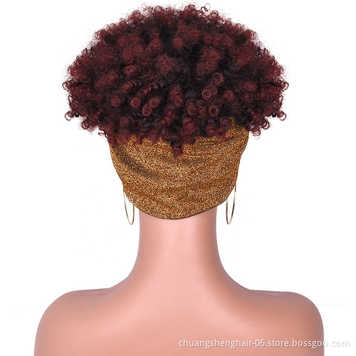 Cheap deep wave braided body water colorful famale toupee with attached kinky synthetic curly wigs for black ombre headband wig